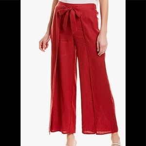 Linen Pants With Foldover Waistband